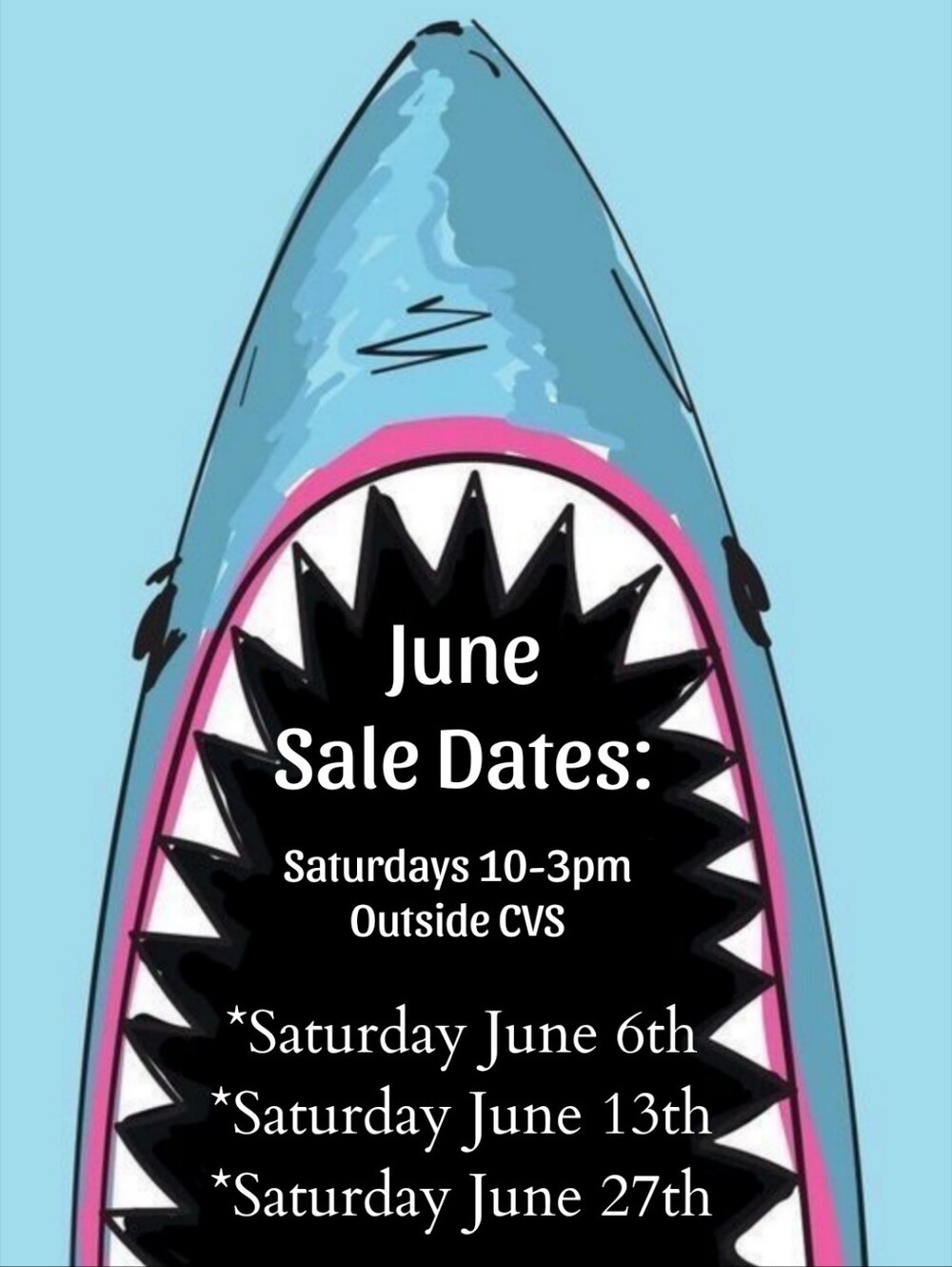 June  pop-up Sale Dates